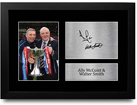 HWC Trading FR A4 Ally McCoist & Walter Smith Rangers Gifts Printed Signed Autograph Picture for Football Fans and Supporters - A4 Framed