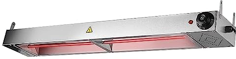 Lampe Chauffe Plat Cuisine, Lampe Chauffante Alimentaire Acier Inoxydable, Lampe Chauffante Infrarouge pour Restaurant, Buffet, Armoire de Désinfection(1pcs,Size:60cm)