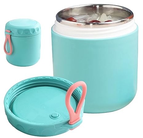 Food Flasks 600ml Leakproof Thermos Food Flask Anti-scalding Soup Flask Lunch Box Portable Insulated Food Container with Lid Handle Stainless Steel Soup Containers for Kids Adults Travel Camping