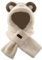 dressfan Plüsch Bär Ohren Mütze Schal 2 in 1 Set, Tier Bär Warme Mütze Hut Ohrenklappen,Lustige Neuheit Geburtstag Weihnachten Geschenke für Kinder Erwachsene,Weiß