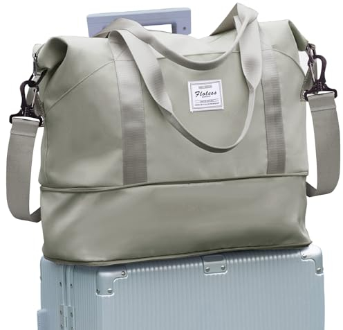 Reisetasche Damen Sporttasche 40x20x25 Ryanair Handgepäck Tasche Weekender Bag Schwimmtasche Wasserdicht Travel Bag Duffle Bag Fitnesstasche Trainingstasche Frauen für Reise Gym,A17-Grau braun