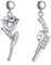 ONEFINITY Pistole & Rose 925 Sterling Silber Ohrringe mit Zirkon, Dangle Design, Ohrringe, EARRING, 10459517031