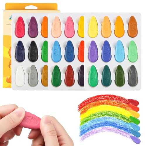 Lot de 36 crayons de cire pour tout-petits, lavables et imperméables, faciles à tenir, sûrs et non toxiques, pour bricolage, artisanat, graffiti, école