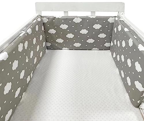 JIcloun Babybett Umrandungen Baby Bettumrandung Baby Nestchen Bettumrandung Bettschlange Baumwolle 30x200 cm Babybettschutzumrandung für Kinderbetten Kantenschutz,A21