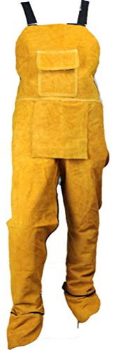 shenruifa Professional Welding Apron Leather Welder Clothes Carpenter Blacksmith Garden Worker Britches Trousers Cloths (yellow)