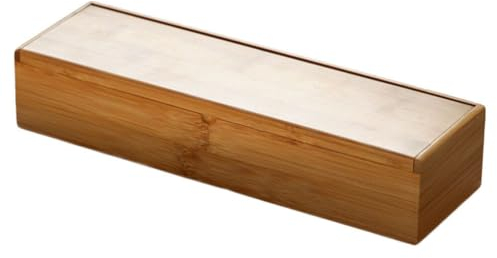 Cabilock Caja De Cubiertos De Madera con Tapa Caja De Palillos De Cocina Organizador De Cajones Caja De Almacenamiento De Contenedor De Cubiertos para