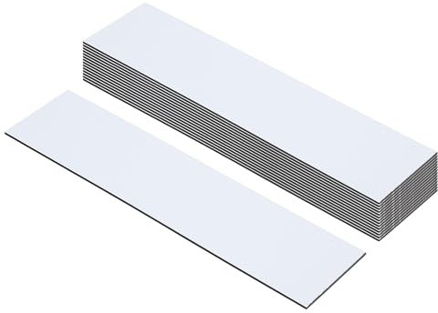 PATIKIL 8x2inch Blank Name Plates, 15Pcs Custom Engraved Name Plate Rectangle Laser Engraving Blanks for Personalized Office Desk DIY Painting Supplies, White, Blue