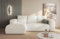 MODERNO Ecksofa mit Schlaffunktion und Bettkasten LAMBI - Sofa mit 3 Sitzen und Robusten Überzug - Schlafcouch L-Form - Modern Couch 266x164x89 cm - Ecke Links Creme