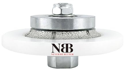 NBB Roue profilée diamantée, fraise foret toupie diamant, Roue de profil diamant, mèche pour profiler carreaux porcelaine céramique granit marbre pierre, pour meuleuse d'angle (Half-Bullnose B5)