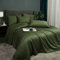 Luofanfei Parure de lit 240 x 260 Vert Olive Adulte 2 Personnes Unie Bambou Polyester Housse de Couette Soie Lisse Soyeux Brillant Ensemble Literie avec Fermeture éclair et 2X 65x65 Taies d'oreiller