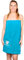 Lashuma Saunakilt Dame XS - M, Lillby Frottee Saunahandtuch, Saunatuch Baumwolle Blau - Aquamarin mit Klettverschluss u. Gummizug