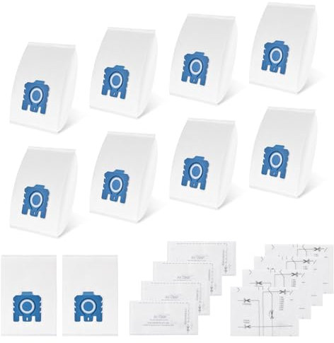 10 Pack AirClean 3D Efficiency C3 Hoover Bag for Miele GN Vacuum Bags, for Miele Hoover Bags Compatible with Complete C2, Classic C1, S227 S240 S270 S400 S400i S600 S2 S5 S8 Series, Replaces 9917730