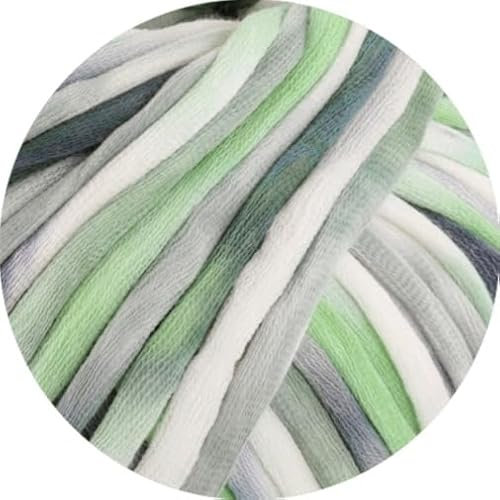 LANA GROSSA Gelato | Weiches, gefülltes Baumwoll-Schlauchbändchen mit buntem Sprenkeldruck | Handstrickgarn aus 52% Baumwolle & 48% Polyamid | 100g Wolle zum Stricken & Häkeln | 80m Garn FB 13