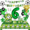 Fussball Geburtstag Deko 6 Jahre,Fussball Partygeschirr Set, Fußball Luftballon 6. Geburtstag,Geburtstagsdeko Jungen 6 Jahre,Pappteller Tischdecke für Fussball Party Kindergeburtstag 16 Gäste