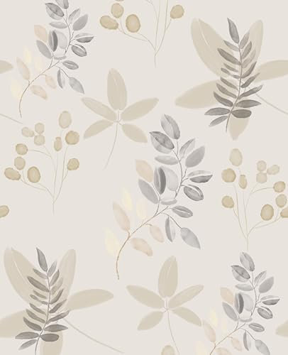 xupingjiti Papel pintado autoadhesivo con flores, hojas de acuarela y flores, papel de pared, lámina autoadhesiva, vintage, lámina decorativa para muebles, lámina adhesiva de vinilo de PVC