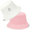 Durio Fischerhut Damen Sonnenhut Baumwolle Bucket Hat Herren Reversibel Faltbar Anglerhut Sommerhut Reisen SmileyWorld® Rosa Weiß