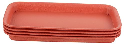 VINTORKY Lot De 4 Soucoupes Rectangulaires pour Pots De Fleurs Blanches pour Jardinage Dintérieur