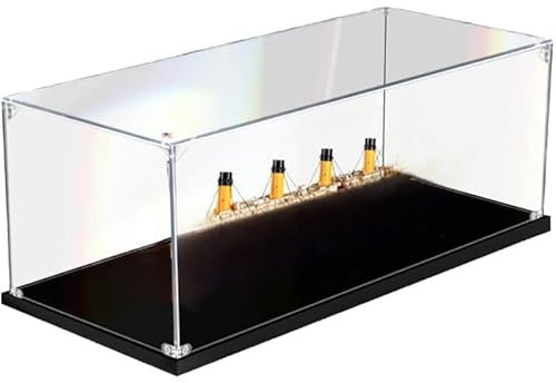 Vitrine pour Lego 10294 Titanic, compatible avec Lego 10294 Titanic, avec fond peint, vitrine acrylique de 2 mm, vitrine anti-poussière
