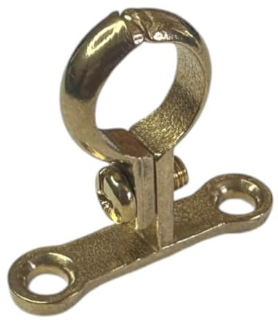 22mm Cast Brass Screw-On Pipe Bracket, Die-Cast Pipe Clip - Pack of 5