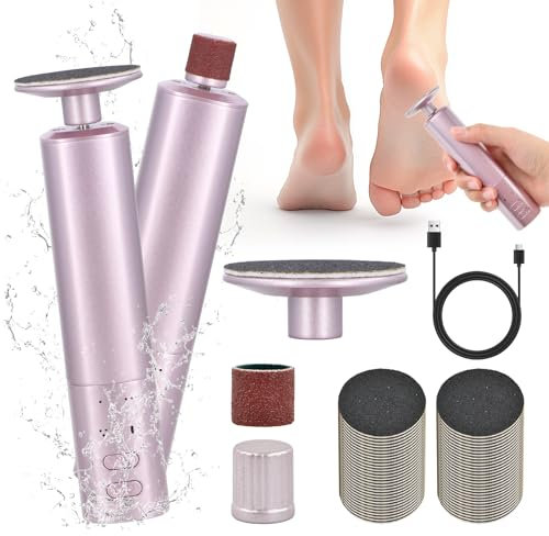 Focenat 2 in 1 Pedicure Elettrico, Fresa per Calli e Duroni Piedi, Lima Elettrica per Piedi, Pedicure Elettrico Professionale, Lima per Piedi e Talloni con Cuscinetti di Ricambio, 6 Velocità