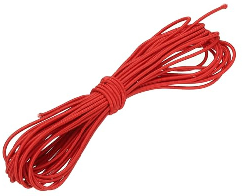 YELARXI Shock Cord, Elastic Cord Marine Grade Bungee Rope Stretch String - Fitting for (DIY Projects - Sewing - Tie Downs - Tent Pole - Kayak Strap) 1/8 Inch x 33 ft & Bright Red
