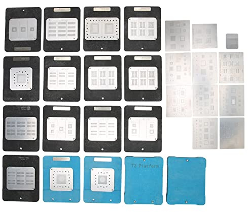 Hapivida Tin Planting Platform BGA Reballing Station with 2 Magnetic Bases, Steel Mesh Accurate Hole Position Ceramic Tin Planting Knife for PMU SMC T1 T2 RAM NAND WIFI Power Chip