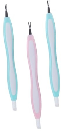 OSOLADY Set de 3 Fourchettes de Peau Morte en Acier Inoxydable pour Nail Art, Accessoire Manucure Léger et Facile à Prendre en Main, Nettoyage Professionnel des Ongles Couleur Aléatoire