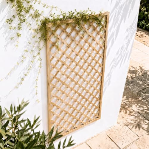 Catral Panel Celosia Recto Madera Decorativa Exterior para Jardín 90X180CM