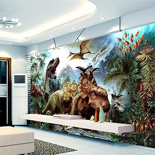 Fototapete Dekor Wallpaper Benutzerdefinierte 3D Poster 3D Cartoon Dinosaurier Vlies Wandbild Wohnzimmer Schlafzimmer Kinderzimmer Wandbilder Tapete, 150 Cm X 105 Cm