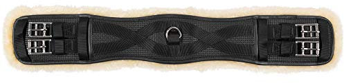HORZE Atlanta Kurzgurt, Dressurgurt Aus Fleece Futter, Größe 40-150 cm, Schwarz, Schwarz, 65