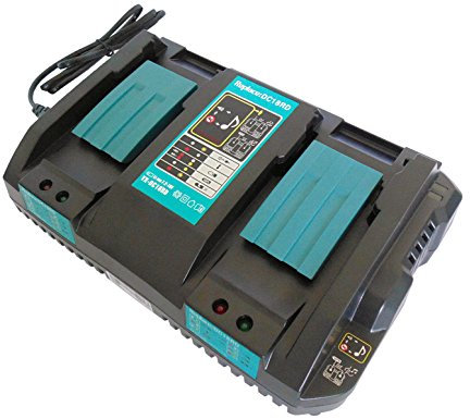 YASI MFG® 2-Fach Dual Schnellladegerät Ersatz Makita Ladegerät DC18RD, 196933-6, 4A