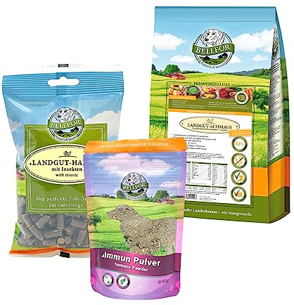 Bellfor IBD Set für Hunde die Symptome der Krankheit zu lindern Landgut-Schmaus 7,5 kg Immun Pulver 80 g und Landgut-Happen 200 g