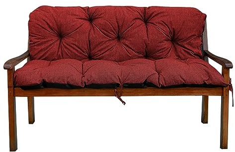 Garden Factory Gartenbankauflage Bankauflage Bankkissen Sitzkissen Polsterauflage V2 (180x60x50, Rot)