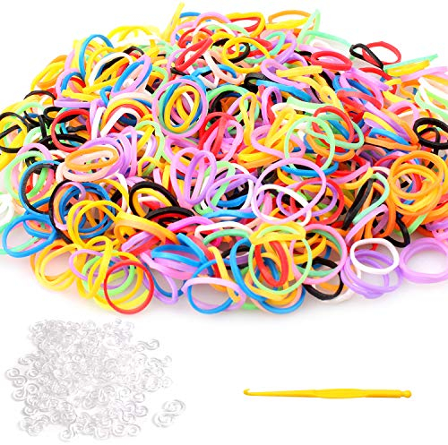 Hosung Loom Twist Bands Kit, 1080+ Colorful Loom Bands, Children's DIY Rubber Bracelet Making Kit, Best Choice for Birthday Gift