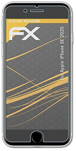 atFoliX Screen Protector compatible with Apple iPhone SE 2020 Screen Protection Film, anti-reflective and shock-absorbing FX Protector Film (3X)