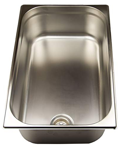 Waschbecken 1/1 530mm x 325mm x 150mm Edelstahl mit einem Universal Ablaufventil