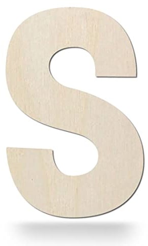 Kleenes Traumhandel Holzbuchstaben - Buchstabe aus Holz - Buchstaben für Türbeschriftung - Alphabet aus Holz für Kinderzimmer, Wohnzimmer u.v.m. - (45 cm, Großes S)