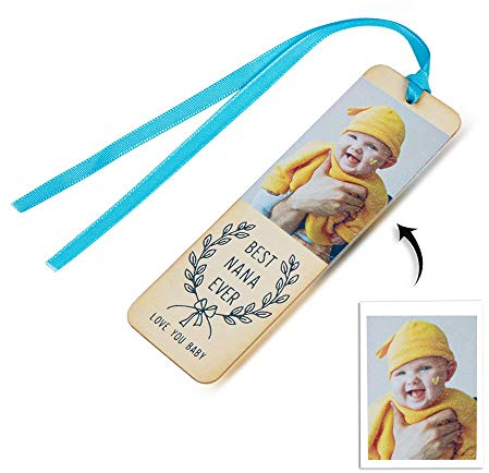 Bosajewel Personalisiert Foto Lesezeichen Benutzerdefiniert Graviert Text Lesezeichen Hölzern Buch Marker Karten zum Männer Frauen Geburtstag Weihnachten Ornamente Geschenk