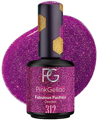 Pink Gellac Vernis Semi Permanent - 312 Fabulous Fuchsia 15ml - Vernis à Ongles Gel Pour 14+ Jours de Manucure Impeccable - Facile à Utiliser - Semi Permanent Facile à Enlever