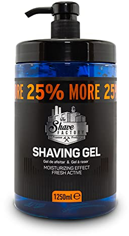 The Shave Factory Sapphire Shaving Gel (1250 ml) - Rasatura liscia e confortevole, riduce le irritazioni, formato professionale per barbieri e uso domestico, adatto a tutti i tipi di pelle