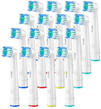 Aster Recambios Cepillos Cabezas de Dientes Compatibles con Oral B Braun 16 Piezas Profesionales para Repuesto de Cabezas