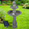 Fontana da giardino KLASSIK-GARTEN-5 con batteria agli ioni di litio e luce LED, fontana per uccelli, cascata, decorazione da giardino con pompa, gioco d'acqua per giardino, terrazza