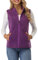 fuinloth Gilet in pile da donna,Termico Senza Maniche Elegante Collare Eretto con Zip e Tasca Viola XXL