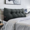 VERCART Keilkissen Bett Großes Rückenkissen Bett Kopfteil Bequemes Lesekissen für Bett und Sofa 2 in 1 Rückenlehne und Kopfkissen Couchkissen Langes XXL Lendenkissen Leinen 120cm Anthrazit