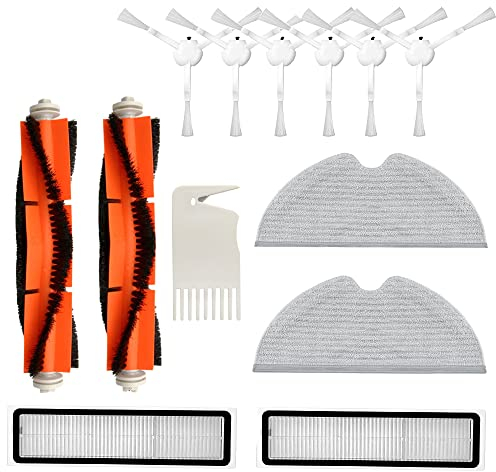 Zubehör für Dreame D9 L10 Pro Staubsauger-Ersatzteile, inklusive 2 Hauptbürsten, 6 Seitenbürsten, 2 Filter, 2 Mopp-Pads, 1 Reinigungsbürste