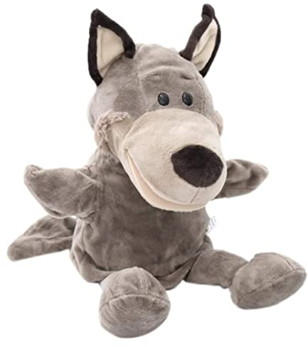 Wolf Offene Mund Handpuppen Tierpuppen Plüsch Tierspielzeug für fantasievolle vor, um Spielen von Spielpuppen zu Spielen. Handpuppen