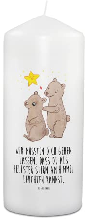 Mr. & Mrs. Panda Trauerkerze Bäreneltern Sternenkind - Ungeborenes, Erinnerungen Kerze Trauer, Beileidsprüche, Gestorben, Brennende Trauerkerze,