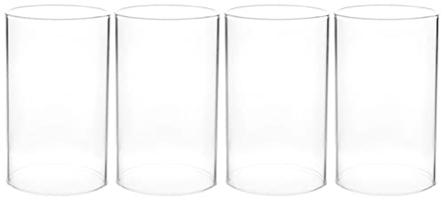 4 Stücke Glaszylinder ohne Boden mundgeblasen Öffnung Glashütte Windlichtgläser Glas Kerzenhalter Höhe 20cm Ersatzglas für Kerzen Windlicht Zuhause Wohnzimmer Hochzeit Dekoration