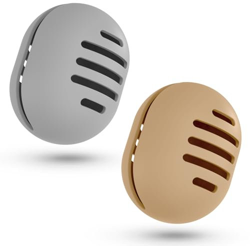 Fauxomor Lot de 2 Respirant Porte-éponge de Maquillage pour les Voyages,Support Eponge Maquillage en Silicone Incassable,étui Portable pour tous Les Types Beauty Blender,AB-Grey+Khaki