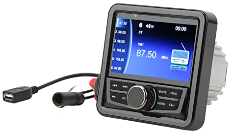Stéréo marine, Récepteur radio étanche pour bateau, affichage numérique, lecteur multimédia stéréo pour voiture, bateau, MP3, MP5, USB, AM, FM, AUX, Récepteur radio de jauge pour bateaux, yachts